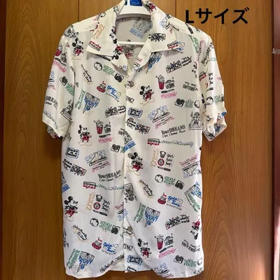 東京ディズニーリゾート アロハシャツ ミッキー 手書き風 Lサイズ
