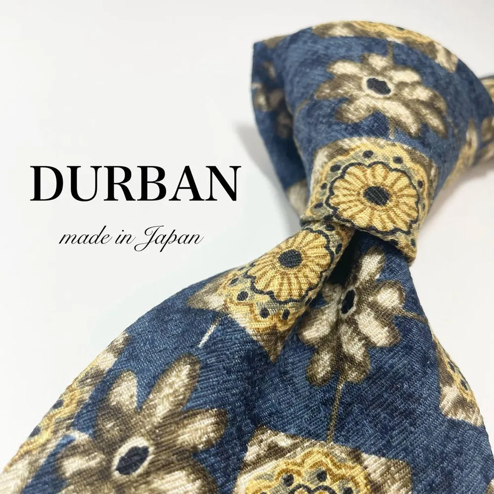 【極美品】DURBAN ネクタイ 希少 綺麗め 花 小紋 お洒落 レア