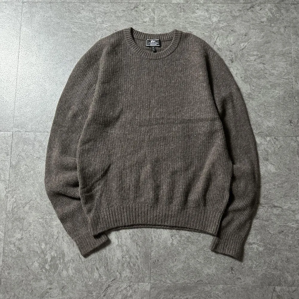 美品 ジム ローゲージニット クルーネック 極厚カシミヤ100% ブラウン M