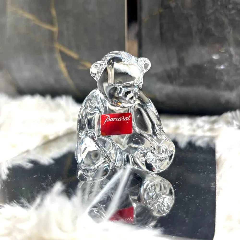 極美品✨バカラ 置物 クマ テディベア クリスタル フィギュリン 刻印 シール付