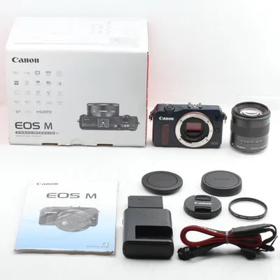 美品 Canon EOS M ネイビー 18-55mm レンズキット 動作品