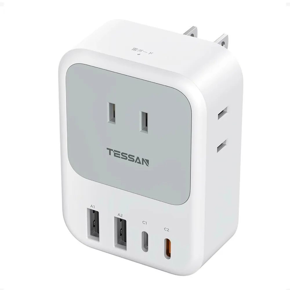 TESSAN USB コンセントタップ 電源タップ USB-C付き