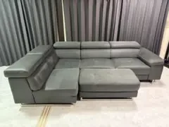 関家具 relaxform robust レザーテック カウチソファ 右カウチ