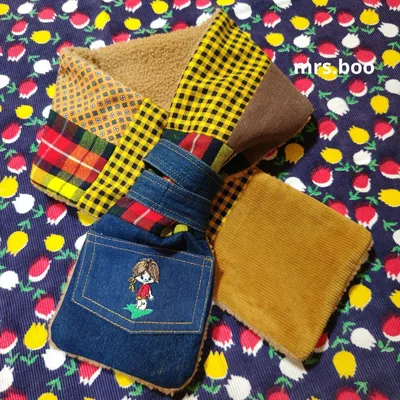 パッチワークマフラー ハンドメイド レトロマフラー 雑貨屋 古着屋