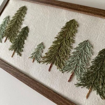 ハンドメイド 刺繍フレーム 針葉樹の森