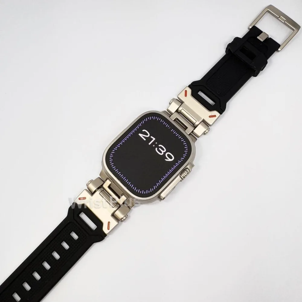 Apple Watch用 ステンレスシリコンバンド 44/45/46/49mm