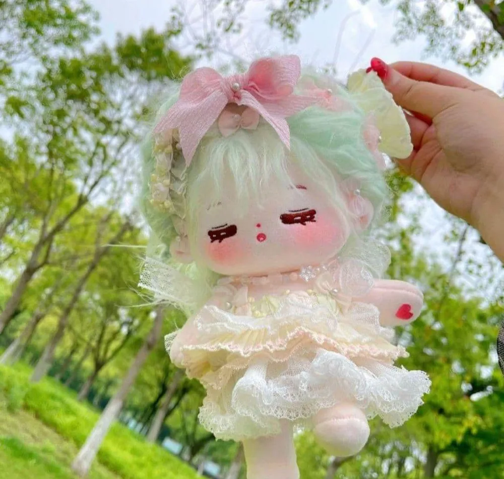 20cm ぬいぐるみ 服 ミニドレス 花 ワンピース スカート リボン 着せ替え