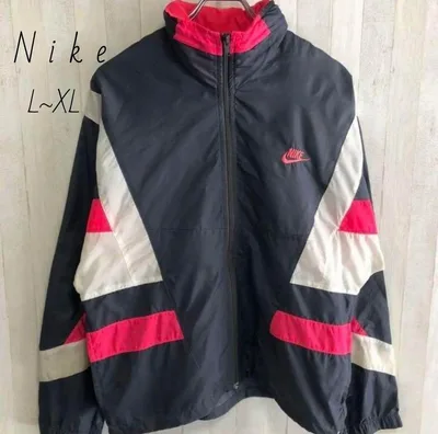 ナイキ☆スウッシュ刺繍ロゴ ナイロンジャケット マルチカラー XL Nike