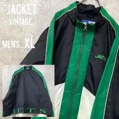 レア○90s《スターター》NFLジェッツ 両面刺繍ナイロンジャケット/メンズXL