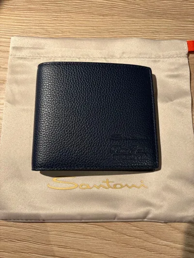 Santoni 二つ折り財布 ネイビー