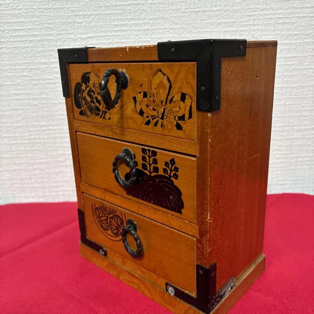 【和風】ミニ箪笥 3段 小引き出し 小物入れ 卓上収納