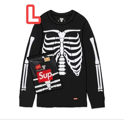 Supreme Hanes サーマル クルーネック スケルトン L