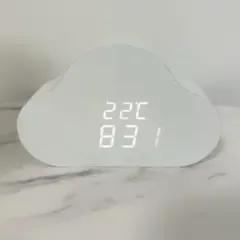 雲型 デジタル置時計 ホワイト インテリア