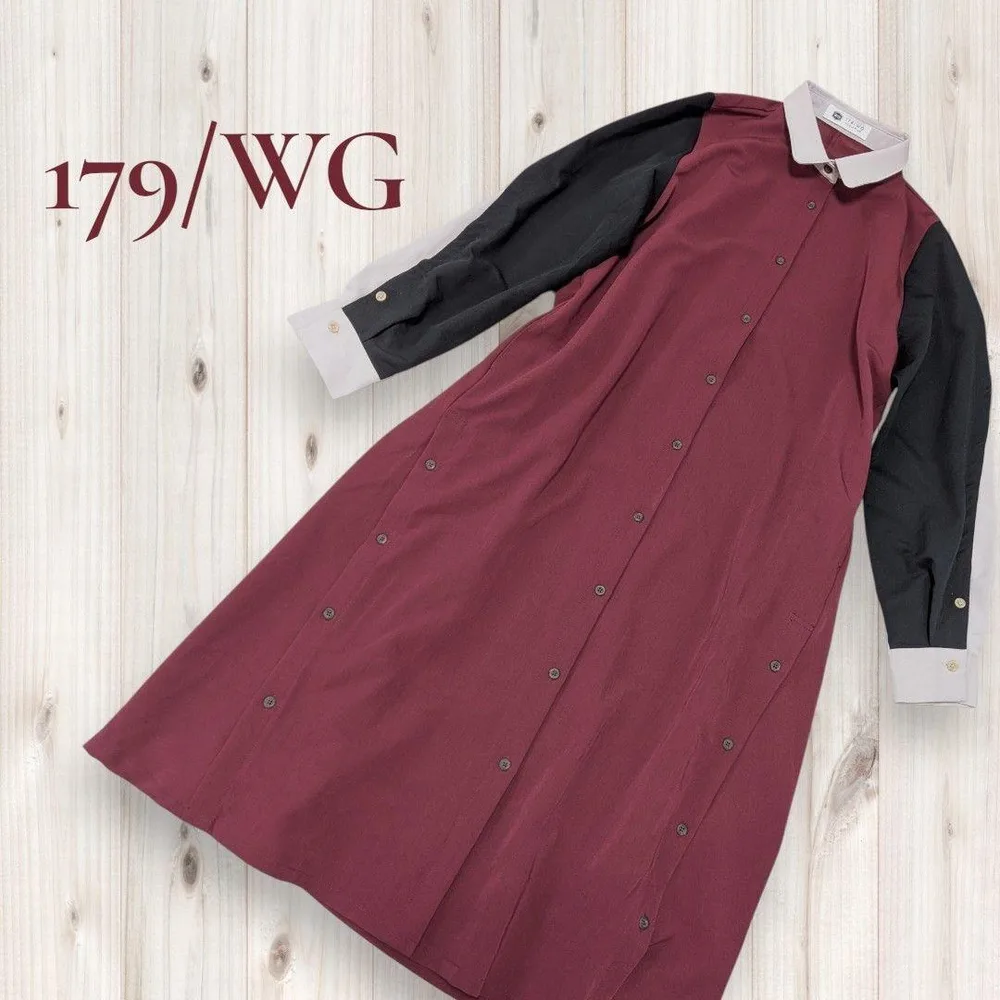 179/WG NICOLE CLUB ワンピース ボルドー ロング ゆったり