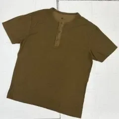 希少00s OLD GAP ヘンリーネックTシャツ ブラウン M