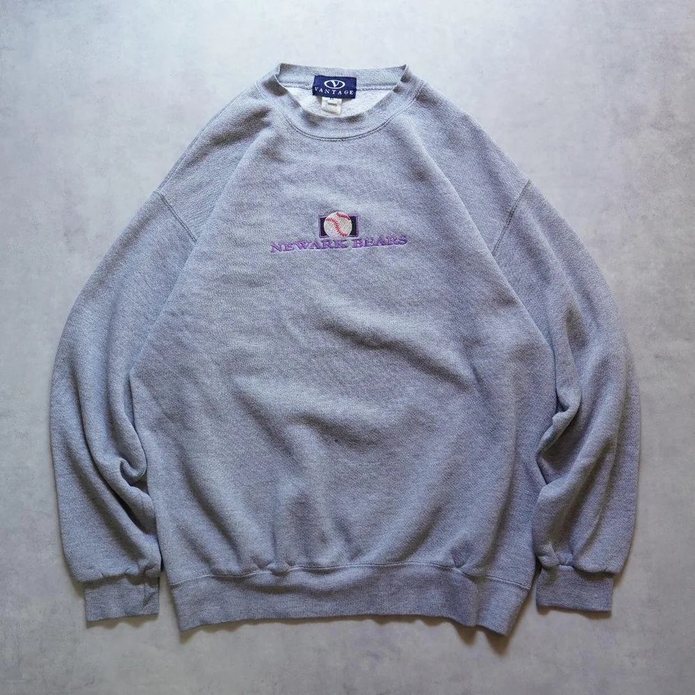 90s VANTAGE スウェット NEWARK BEARS 刺繍 M グレー