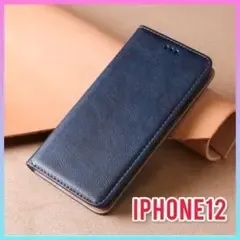 iPhone 12 手帳型ケース ネイビー アイフォンケース スマホカバー