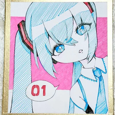 手描きイラスト ファンアート 色紙