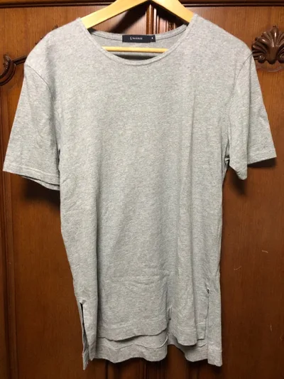 6 RAGEBLUE 半袖Tシャツ グレー ◆裾サイドスリット Mサイズ