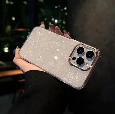 iPhone16e用ケース 大理石 シェル風デザイン