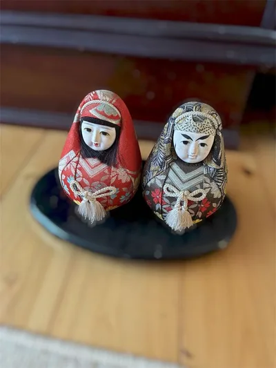 金襴男女ペア姫だるま夫婦人形