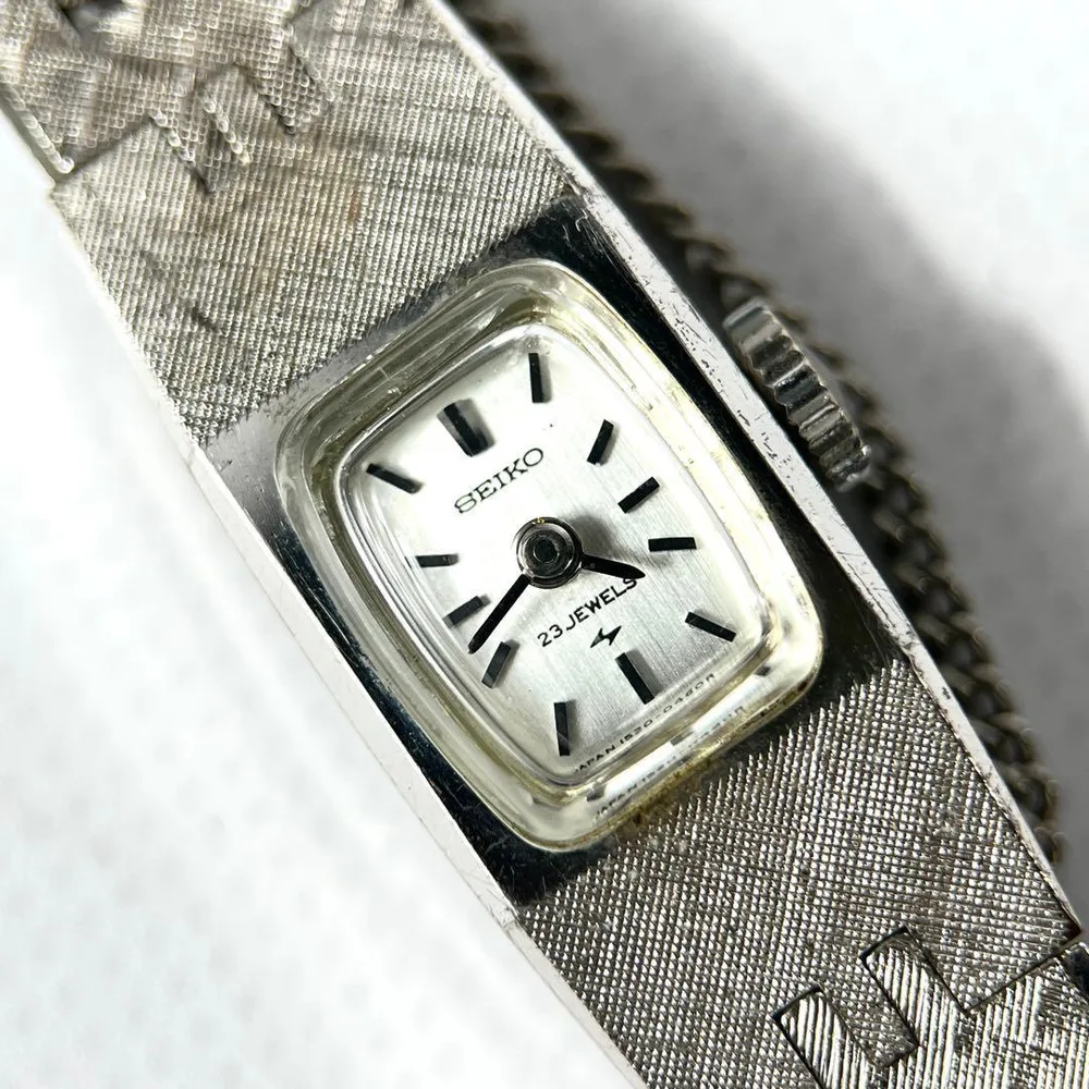 【稼働品】SEIKO レディース 腕時計 手巻き 23石 シルバー