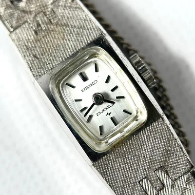 【稼働品】SEIKO レディース 腕時計 手巻き 23石 シルバー