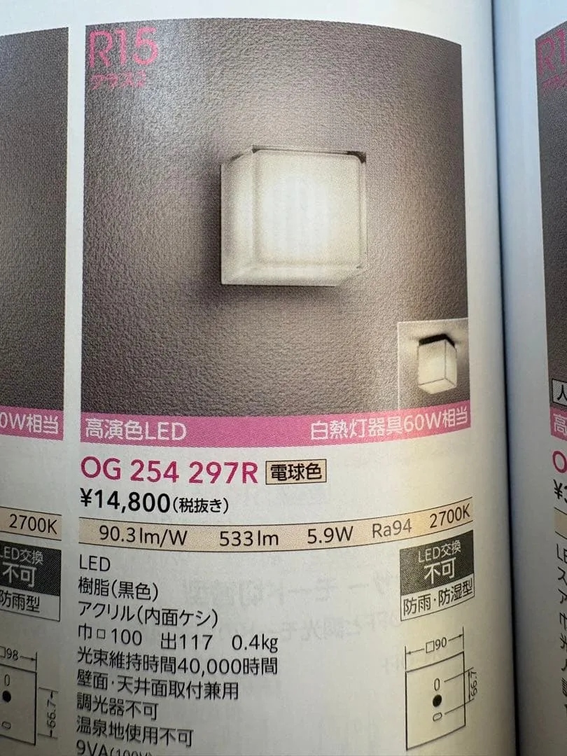 ODELIC オーデリック LEDポーチライト OG254297R 2個セット