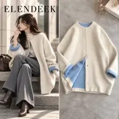 極美品 24AW ELENDEEK ラクーンミックスカーディガン 02