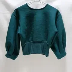 MURUA ムルーア 長袖 カットソー 深緑 ボリューム袖 Fサイズ 良品
