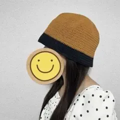 ハンドメイド ニット帽子 クロシェハット クラッシャーハット コットン