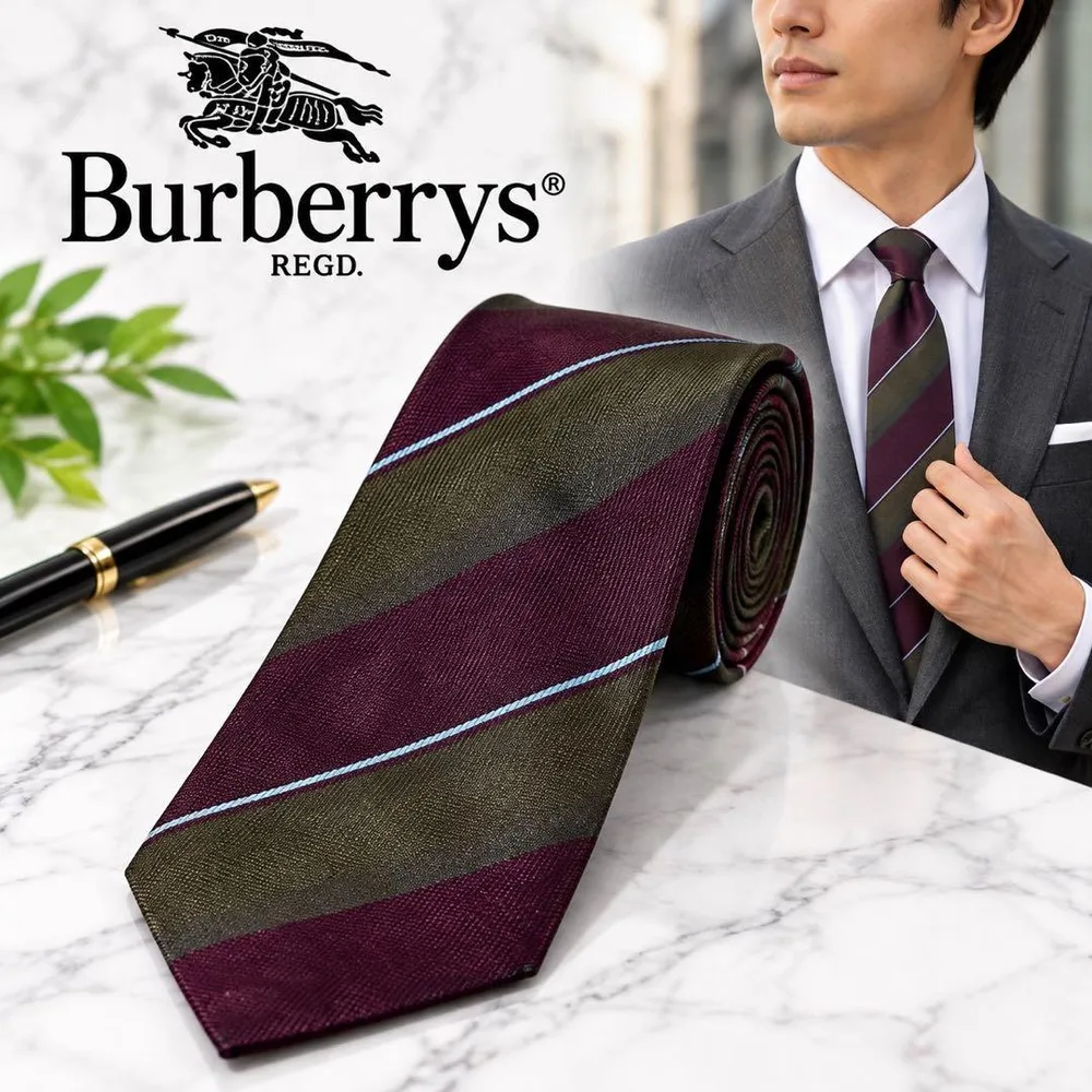 Burberrys バーバリーズ ネクタイ シルク100% ストライプ 高級