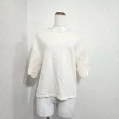 earth music&ecology レースカットソー 5分袖(F)クリーム系
