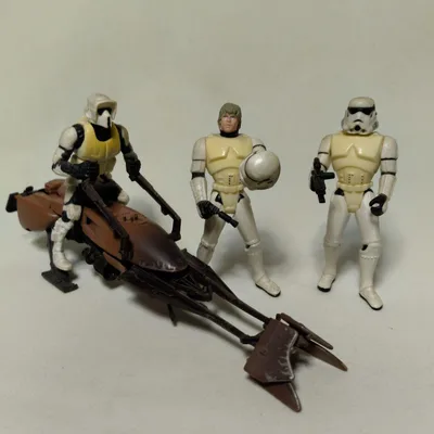 スターウォーズ フィギュア 3体 スピーダーバイク セット
