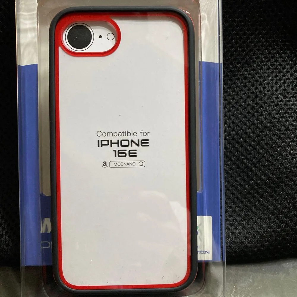 MOBNANO iPhone 16E 専用ケース レッド ブラック