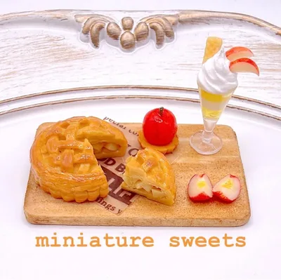アップルパイ&パフェセット ミニチュアスイーツ フェイクフード ミニチュアケーキ
