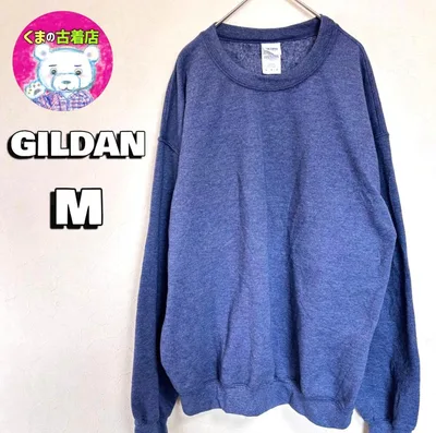 usa古着 GILDAN スウェット M ダークブルー 無地