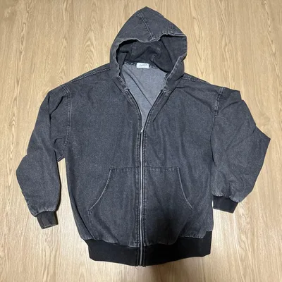 Denifits ジップアップパーカー ブラック 黒 灰色 グレー フーディー