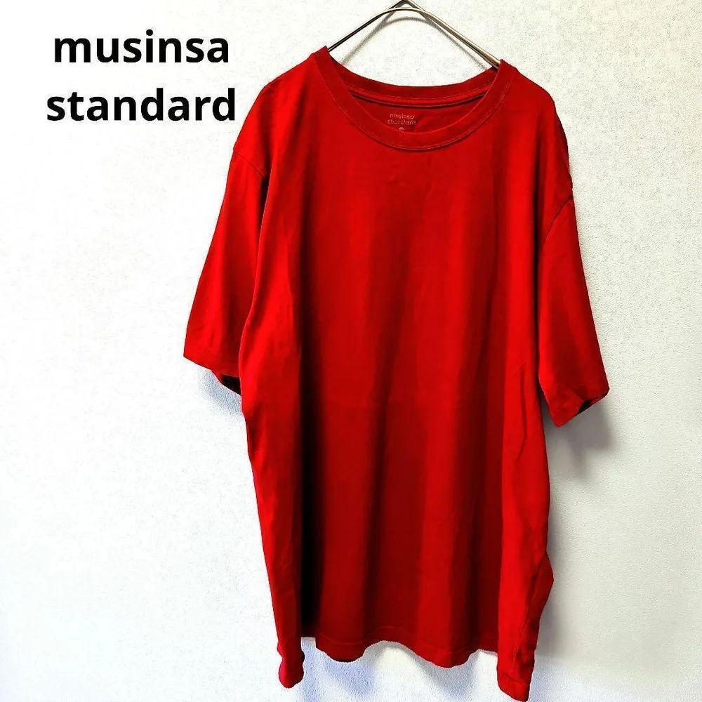 MUSINSA STANDARD 半袖Tシャツ レッド L相当 韓国ファッション