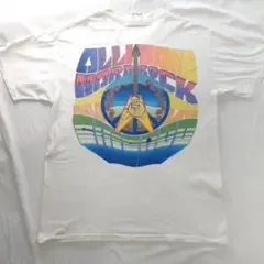 90s USA製ハードロックカフェTシャツ シカゴ ピースマークギター 白 M