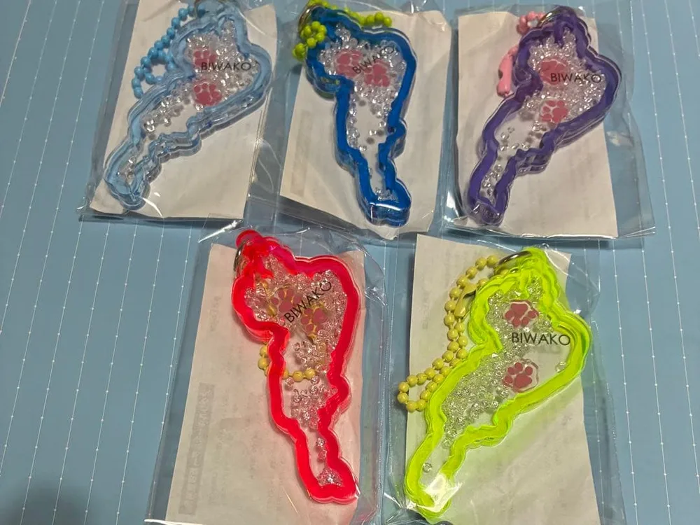 琵琶湖キーホルダー 肉球 5個セット