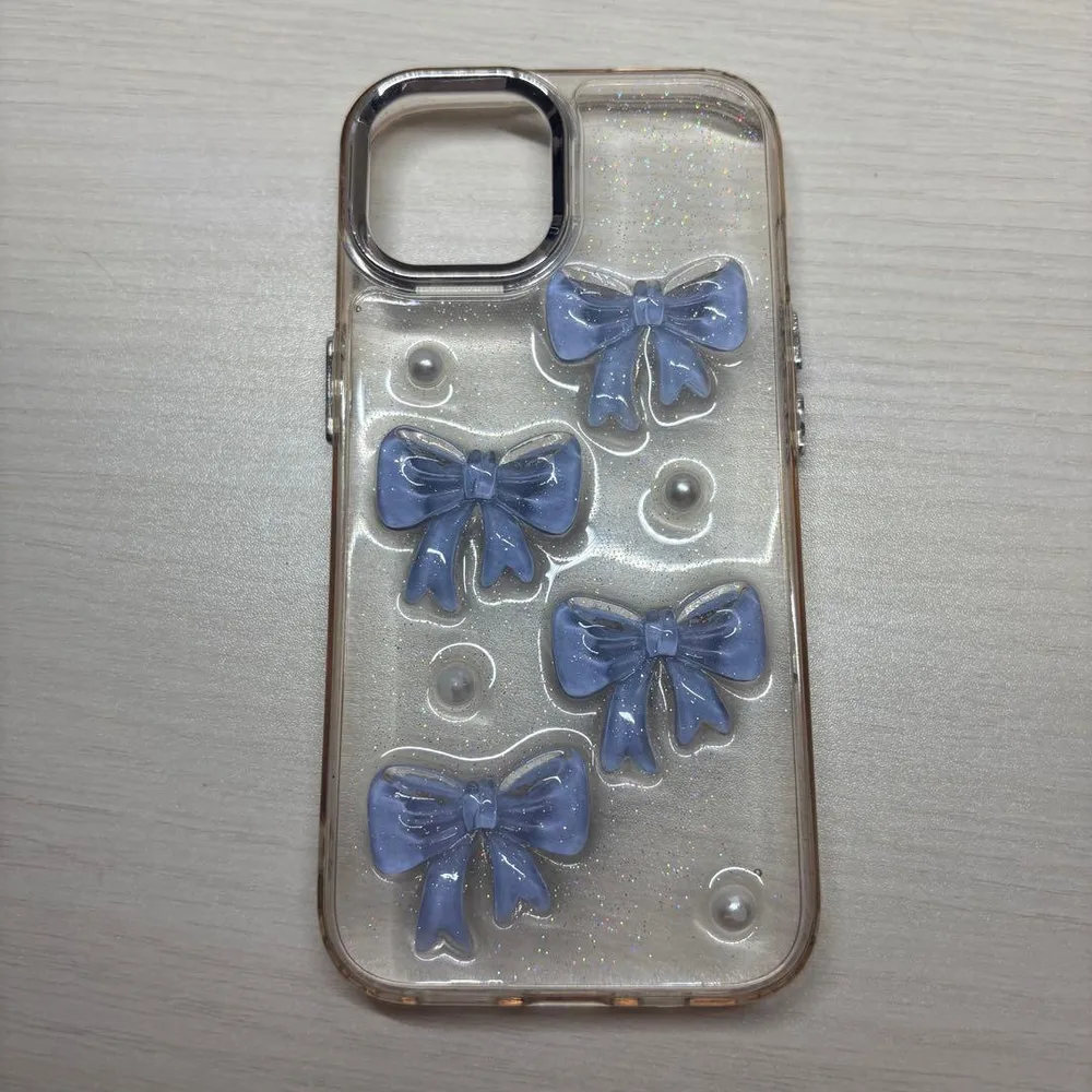 リボン付き iPhone15 ケース カバー