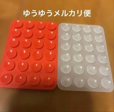 吸盤付きシリコンマット 2枚セット レッド クリア