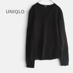 UNIQLO ユニクロ 【L】 Vネックニット ブラック サイズ 長袖 ウール混