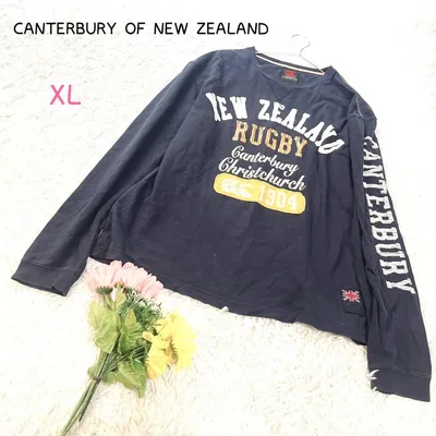 ⭐︎カンタベリー【XL】長袖Tシャツ コットン ネイビー ビッグプリントロゴ