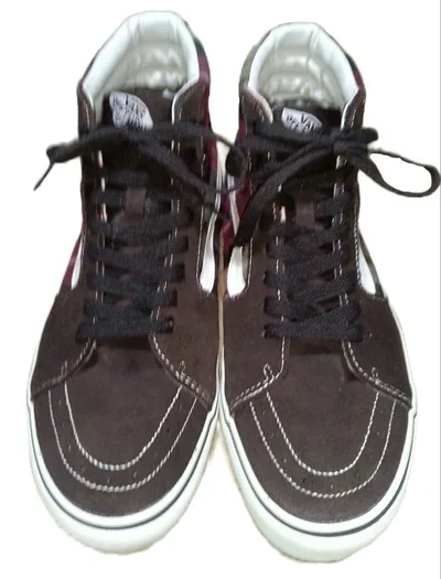 VANS SK8-HI ハイカットスニーカー ブラウン/チェック柄