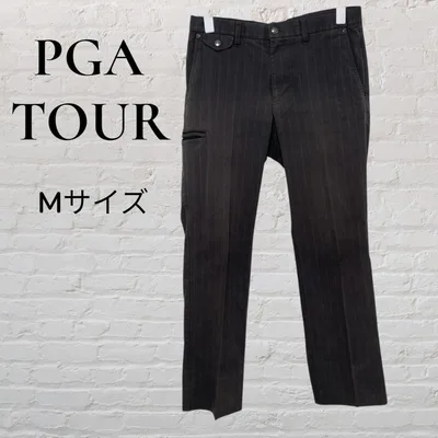 PGA TOUR ゴルフパンツ M ストライプ メンズ スラックス