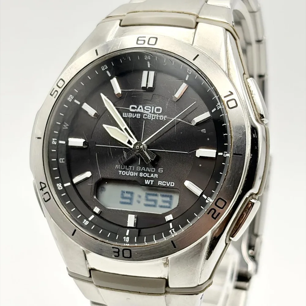 稼働 CASIO WAVE CEPTER WVA-M640 電波ソーラー 腕時計