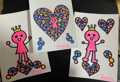 手描きイラストアート 3枚セット