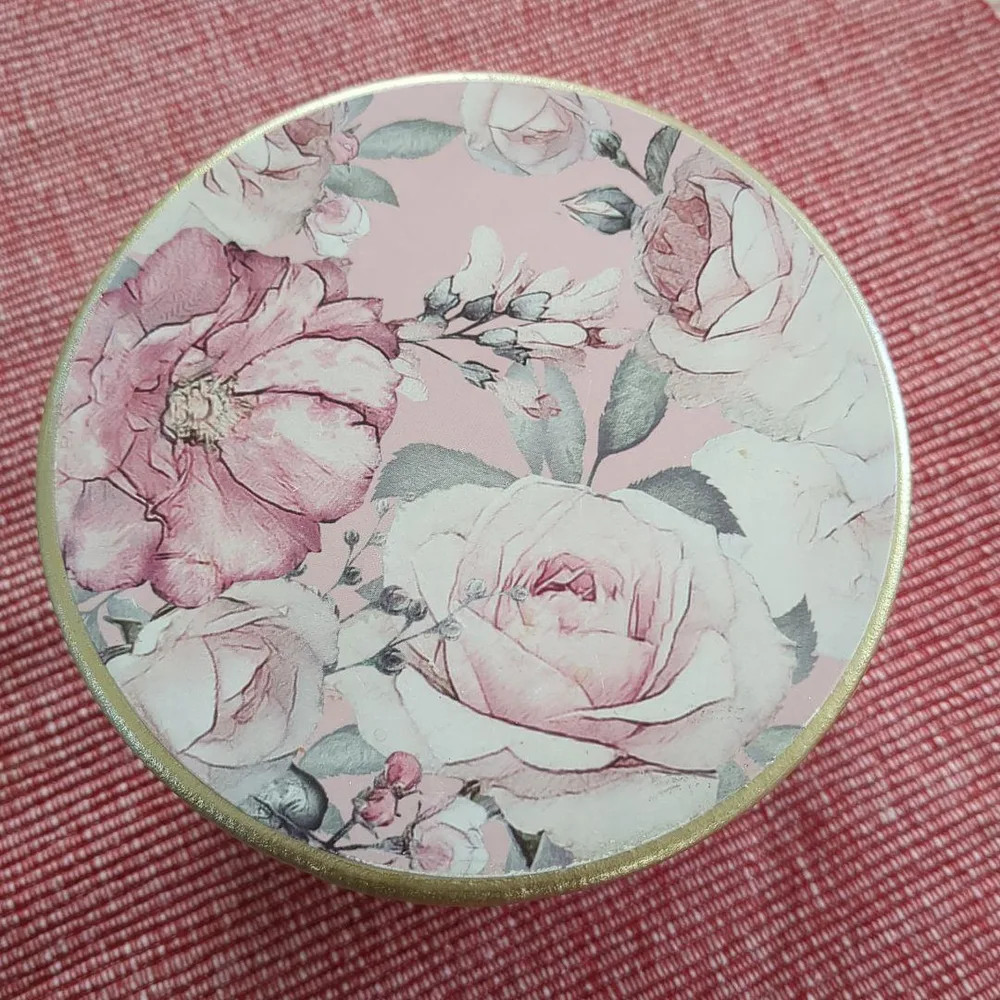 花柄 ミラー付き 小物入れ 薔薇 ピンク